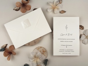 Invitatie de nunta alba cu design floral minimalist – 13319,2,Creativ.ro