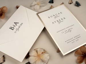 Invitatie de nunta alba cu margini argintii si design minimalist elegant – 13313,2,Creativ.ro