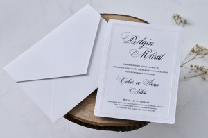 Invitatie de nunta eleganta, alba, 150x210mm – 1122