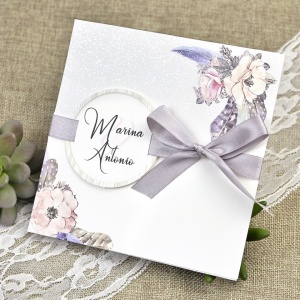 Invitatie de Nunta Florala cu Plic, 150x150mm – 39613,1,Creativ.ro