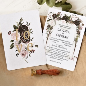 Invitatie de nunta florala, design elegant, 128x178mm – 39780,1,Creativ.ro