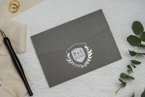 Invitatie de nunta, gri, 105x218mm – 9304,1,Creativ.ro