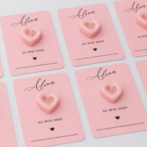 Mărturie botez lumânare inimă cu mesaj personalizat, 4, Creativ.ro