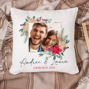 Perna personalizata cu o fotografie si mesaj de Craciun