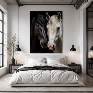 Tablou canvas cu cai „Black & White"