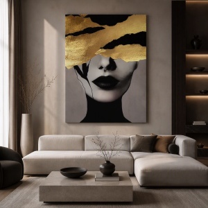 Tablou canvas portret de femeie „Gilded"