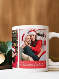Cana personalizata cu 3 poze si text de Craciun,2,Creativ.ro