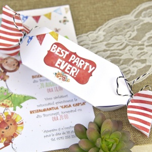 Invitatie de Botez Safari Stil Bomboana Multicolora – 15607,2,Creativ.ro