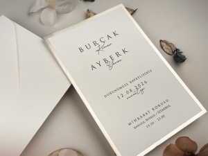 Invitatie de nunta alba cu margini argintii si design minimalist elegant – 13313,3,Creativ.ro