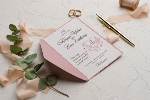 Invitatie de nunta minimalista, roz prajuit, 170x193mm – 9225,1,Creativ.ro