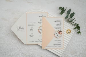 Invitatie de nunta, portocaliu deschis, fara plic, 115x170mm – 9349,1,Creativ.ro