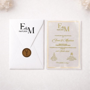 Invitatie de nunta transparenta, configurabila - PVC transparent, 135x193mm, 3, Creativ.ro