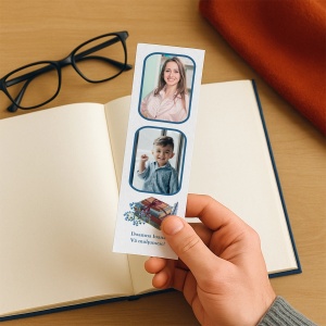 Semn de carte personalizat cu 2 fotografii si text
