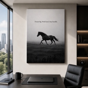 Tablou motivational, Horses, Dream Big