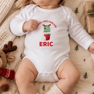 Body personalizat cu nume Primul meu Craciun - dragon, 2, Creativ.ro