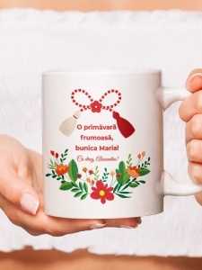 Cana personalizata cu text pentru Martisor