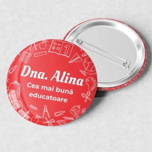 Insignă pentru educatoare, personalizată