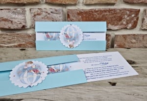 Invitatie de botez, animalute in balon, 85x212mm – 607,3,Creativ.ro