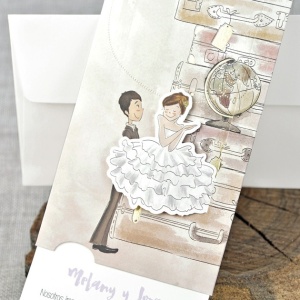 Invitatie de nunta animata Travel, cu plic, 102x216mm – 39324,3,Creativ.ro