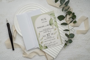 Invitatie de nunta, cu plic alb, 115x170mm – 9344,2,Creativ.ro