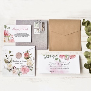 Invitatie de Nunta ECO Florala, 155x342mm – 39777,4,Creativ.ro