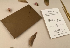 Invitatie de nunta eleganta minimalista, cu plic kraft, 100x150mm – 12252, 2, Creativ.ro