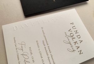 Invitatie de nunta minimalista alb-negru cu design vertical – 12264, 2, Creativ.ro