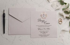 Invitatie de nunta minimalista, cu plic, 160x165mm – 9227,1,Creativ.ro