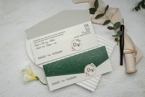 Invitatie de nunta, verde, 159x220mm – 9177,4,Creativ.ro
