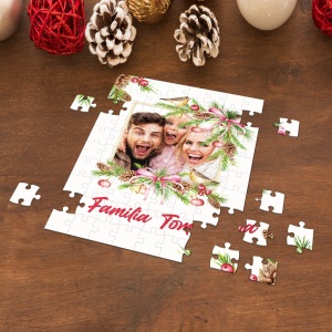 Puzzle personalizat cu 1 fotografie si text de Craciun