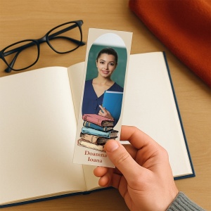Semn de carte personalizat cu 1 fotografie si mesaj