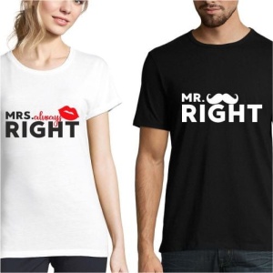 Set de tricouri pentru cupluri, Mr&Mrs