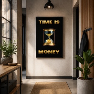 Tablou motivațional „Time Is Money"