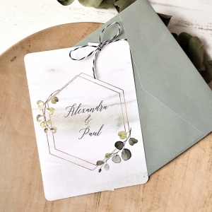 Invitatie de nunta cu eucalipt ECO, 128x178mm – 39784,2,Creativ.ro