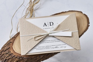 Invitatie de nunta, cu panglica, 133x193mm – 1151,1,Creativ.ro