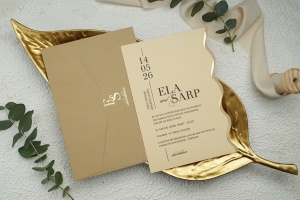 Invitatie de nunta, cu plic maro, 135x193mm – 9252,3,Creativ.ro