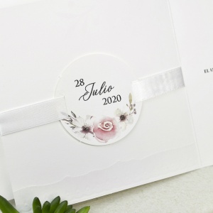 Invitatie de Nunta Florala cu Plic Alb, 150x150mm – 39632,5,Creativ.ro