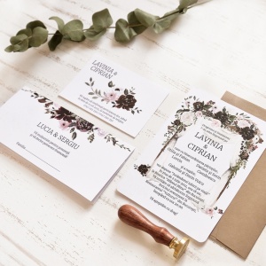 Invitatie de nunta florala, design elegant, 128x178mm – 39780,2,Creativ.ro