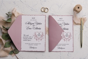 Invitatie de nunta minimalista, roz prajuit, 170x193mm – 9225,2,Creativ.ro