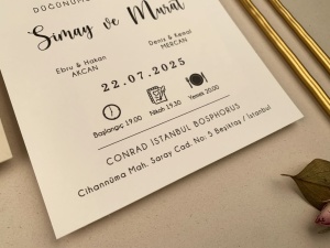 Invitatie de nunta moderna cu pictograme si plic crem – 12270,3,Creativ.ro