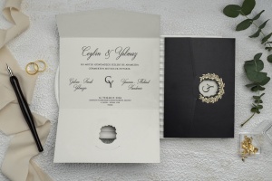 Invitatie de nunta neagra, 121x170mm – 9318,2,Creativ.ro