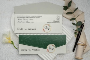 Invitatie de nunta, verde, 159x220mm – 9177,1,Creativ.ro