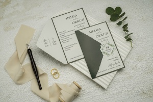 Invitatie de nunta, verde inchis, fara plic, 115x170mm – 9352,2,Creativ.ro