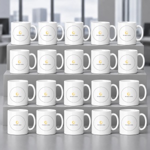 Set de 20 cani albe personalizate cu logo