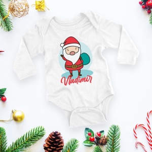 Body cu Moș Crăciun personalizat cu nume