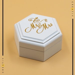 Cutie pentru verighete hexagonala Mr&Mrs,1,Creativ.ro