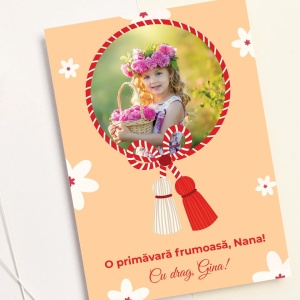 Felicitare personalizata cu fotografie si text Martisor II