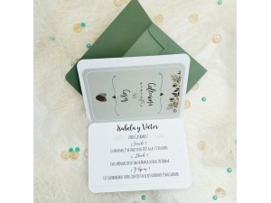 Invitatie de nunta boho si minimalista cu accente verzi – 39904,2,Creativ.ro