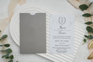 Invitatie de nunta, cu ambalaj gri, 100x153mm – 9297,2,Creativ.ro