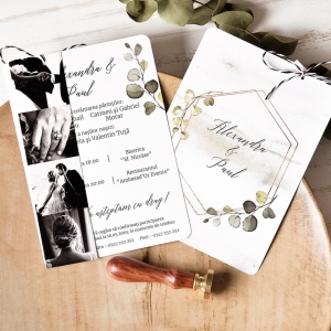 Invitatie de nunta cu eucalipt ECO, 128x178mm – 39784,1,Creativ.ro